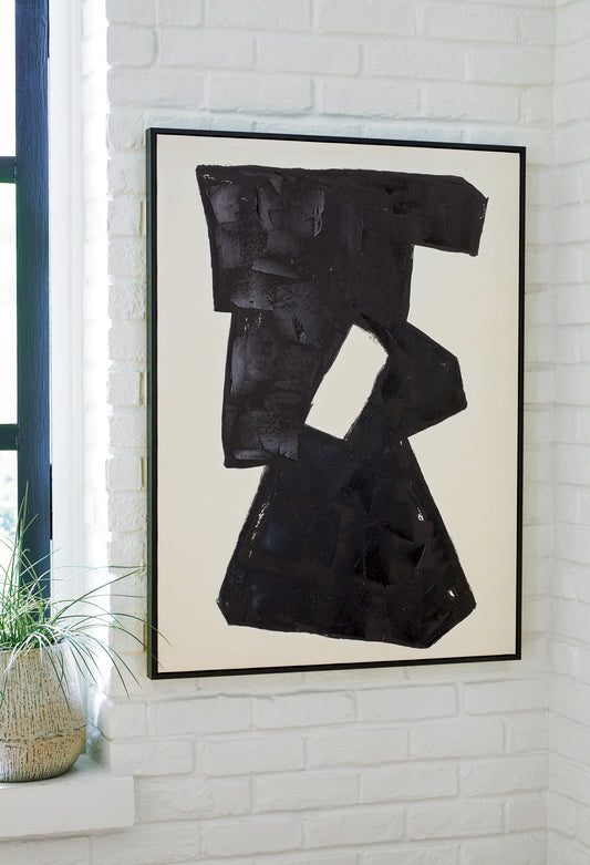 Bradenton Furniture Outlet - Ashley Furniture - Garviery Wall Decor - Wall Art / Black/Cream - A8000385