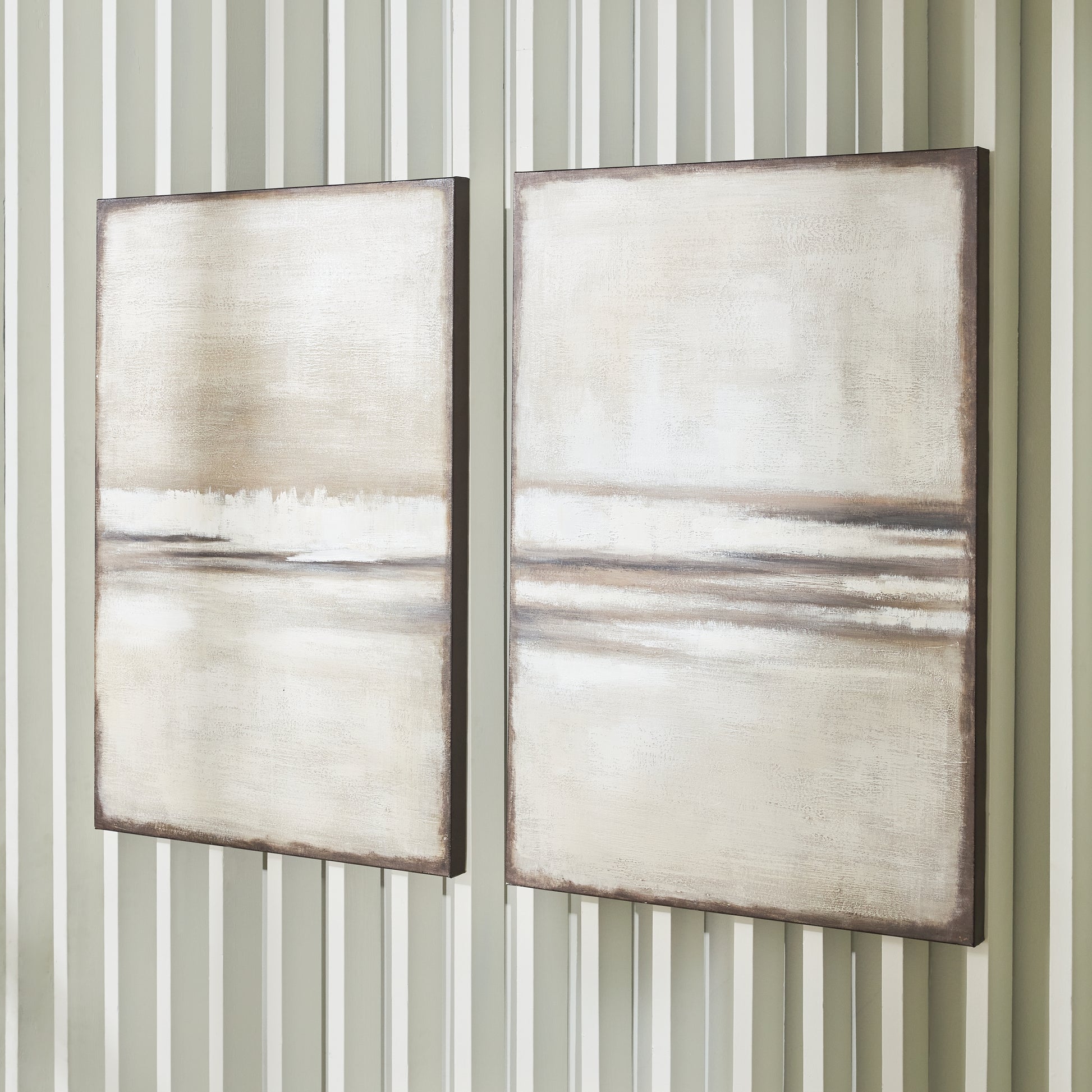 Bradenton Furniture Outlet - Ashley Furniture - Brockdunn Wall Decor - Wall Art Set (Set of 2) / Tan/Brown - A8000403