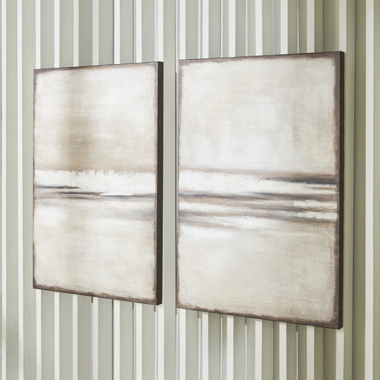 Bradenton Furniture Outlet - Ashley Furniture - Brockdunn Wall Decor - Wall Art Set (Set of 2) / Tan/Brown - A8000403