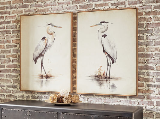 Bradenton Furniture Outlet - Ashley Furniture - Aubinell Wall Decor - Wall Art Set (Set of 2) / Beige - A8000414