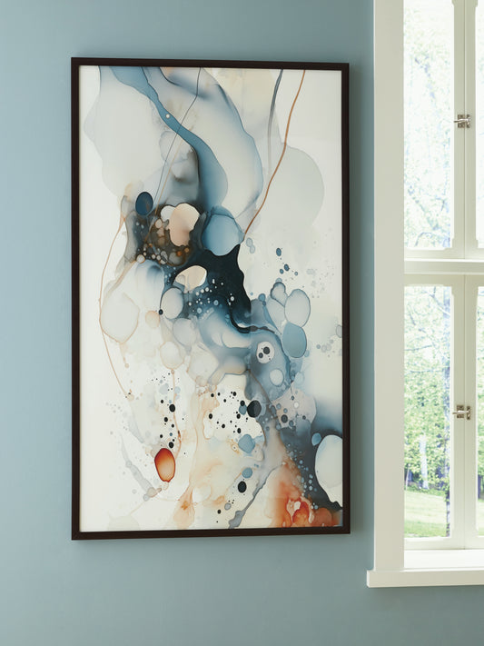 Bradenton Furniture Outlet - Ashley Furniture - Foxenburg Wall Decor - Wall Art / Blue/Amber/White - A8000432
