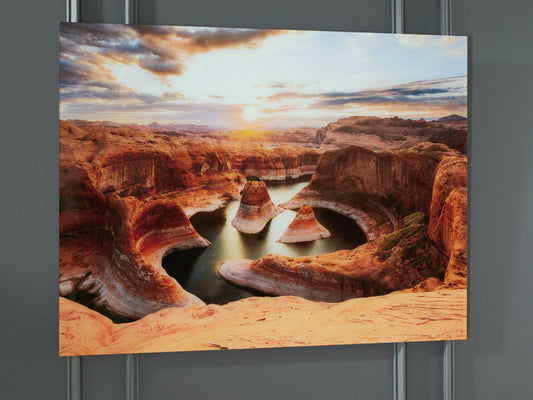 Bradenton Furniture Outlet - Ashley Furniture - Deemsdon Wall Decor - Wall Art / Blue/Amber - A8000436