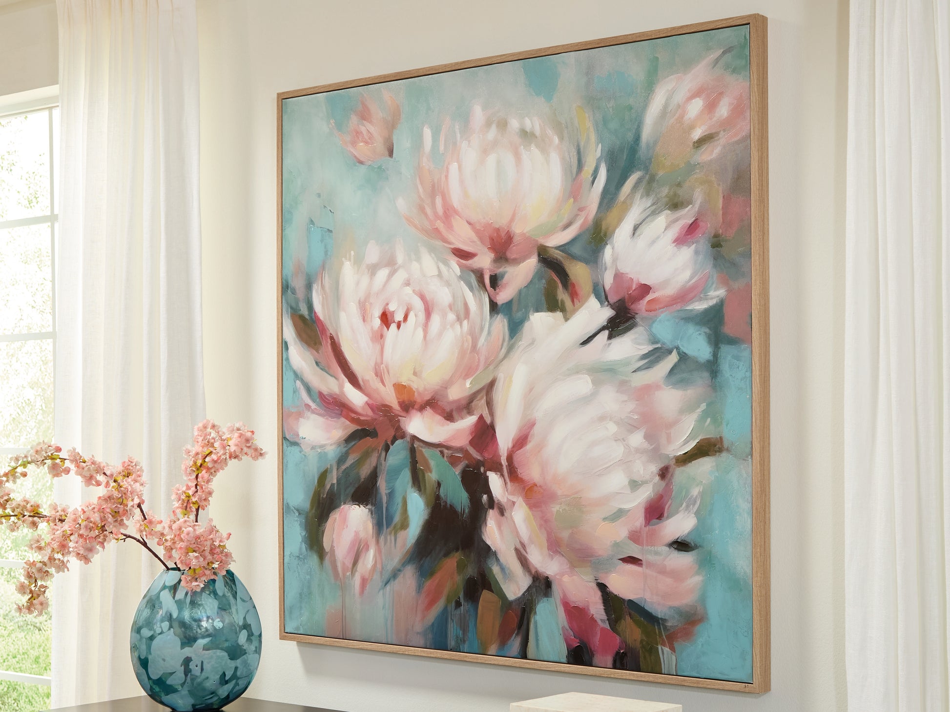 Bradenton Furniture Outlet - Ashley Furniture - Parryville Wall Decor - Wall Art / Aqua/Pink - A8000440