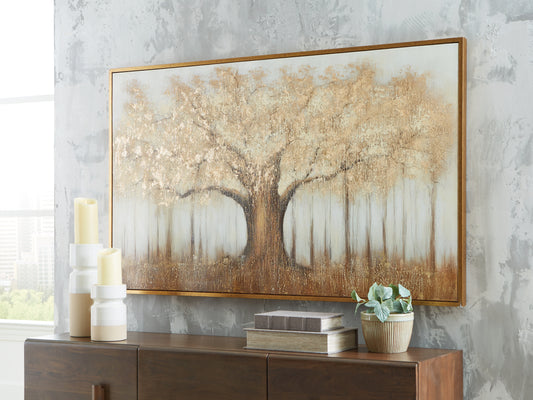 Bradenton Furniture Outlet - Ashley Furniture - Dalewick Wall Decor - Wall Art / Brown/Gray/Gold Finish - A8000448
