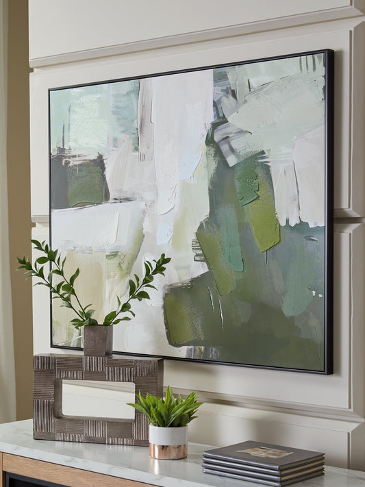 Bradenton Furniture Outlet - Ashley Furniture - Vinick Wall Decor - Wall Art / Green/Gray/White - A8000459