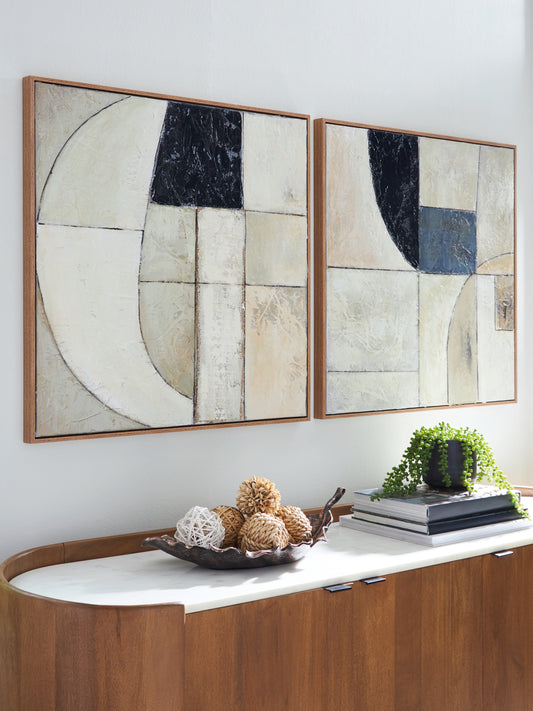 Bradenton Furniture Outlet - Ashley Furniture - Bexlen Wall Decor - Wall Art Set (Set of 2) / Tan/Taupe/Black - A8000498