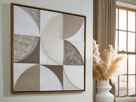 Bradenton Furniture Outlet - Ashley Furniture - Harelman Wall Decor - Wall Art / Tan/Taupe/White - A8000502