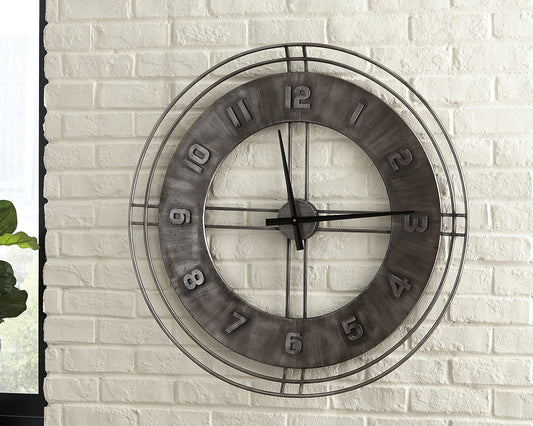 Bradenton Furniture Outlet - Ashley Furniture - Ana Sofia Wall Decor - Wall Clock / Antique Gray - A8010068