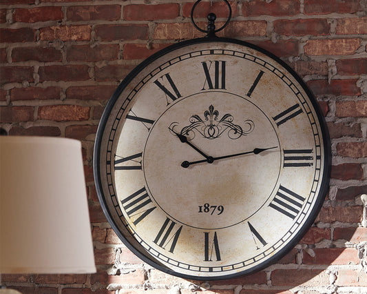 Bradenton Furniture Outlet - Ashley Furniture - Augustina Wall Decor - Wall Clock / Antique Black - A8010110
