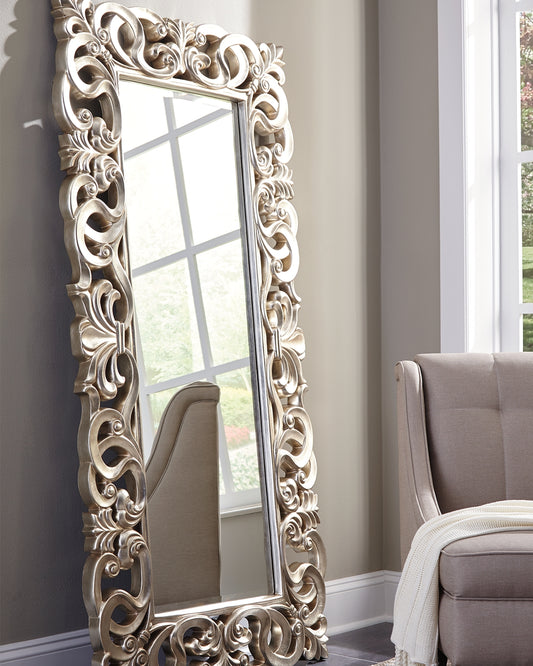 Bradenton Furniture Outlet - Ashley Furniture - Lucia Mirror - Floor Mirror / Antique Silver Finish - A8010123