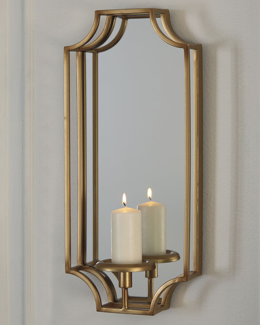 Bradenton Furniture Outlet - Ashley Furniture - Dumi Wall Decor - Wall Sconce / Gold Finish - A8010153
