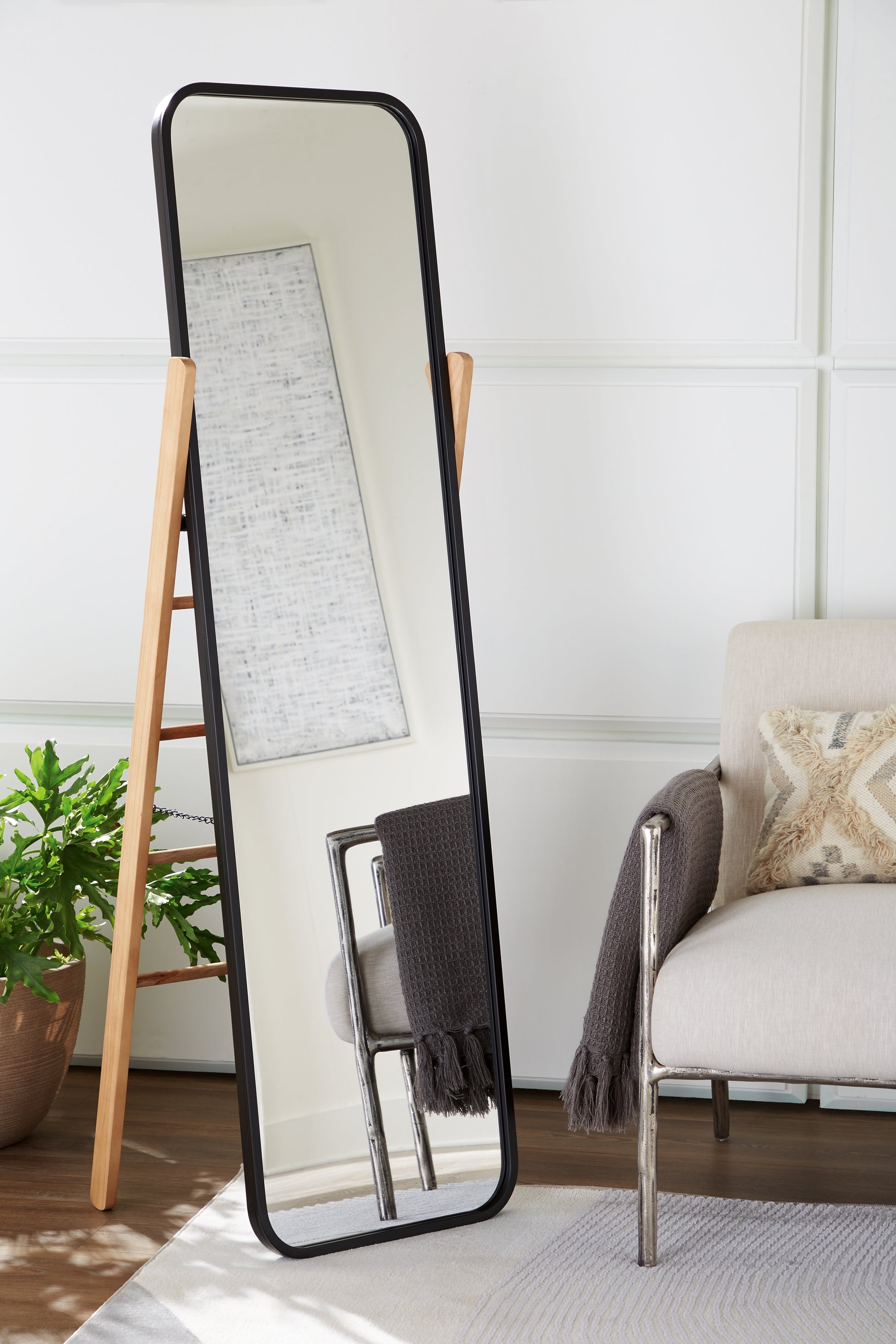 Bradenton Furniture Outlet - Ashley Furniture - Bronick Mirror - Floor Mirror / Black/Brown - A8010342