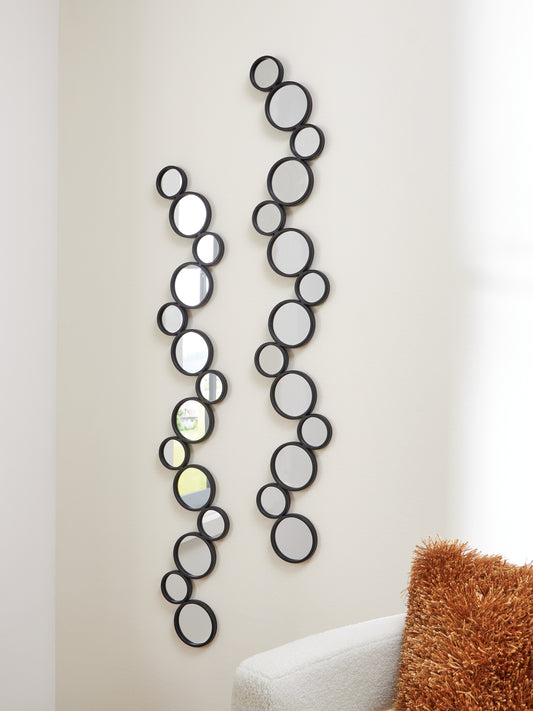Bradenton Furniture Outlet - Ashley Furniture - Vinler Mirror - Accent Mirror Set (Set of 2) / Black - A8010353