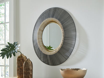 Bradenton Furniture Outlet - Ashley Furniture - Dallmen Mirror - Accent Mirror / Black/Gold Finish - A8010407