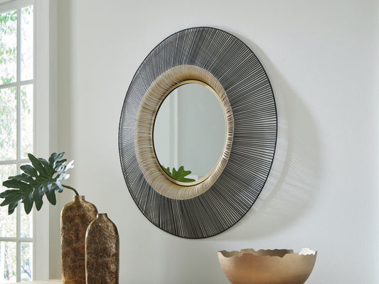 Bradenton Furniture Outlet - Ashley Furniture - Dallmen Mirror - Accent Mirror / Black/Gold Finish - A8010407