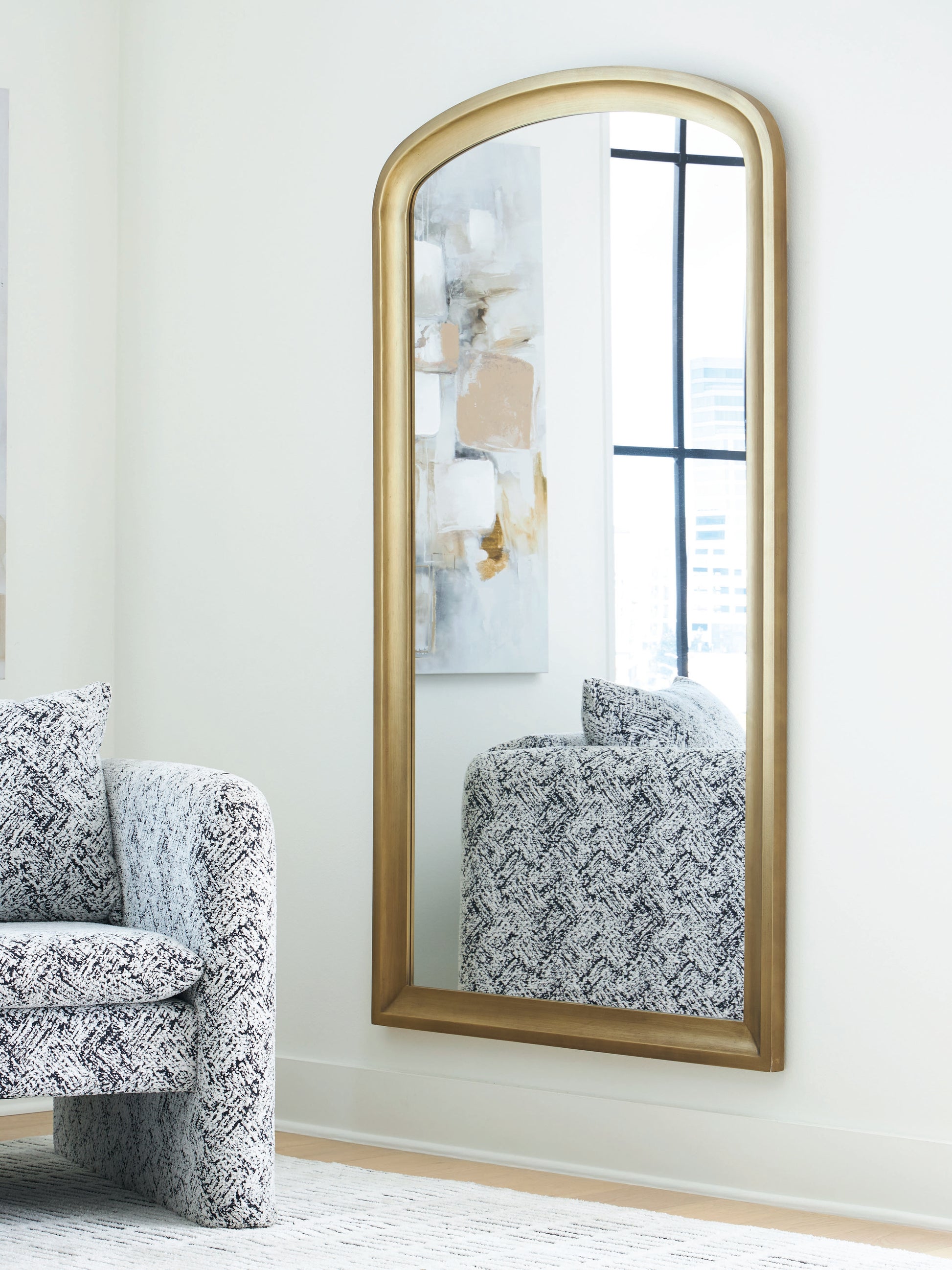 Bradenton Furniture Outlet - Ashley Furniture - Fintan Mirror - Floor Mirror / Gold Finish - A8010436