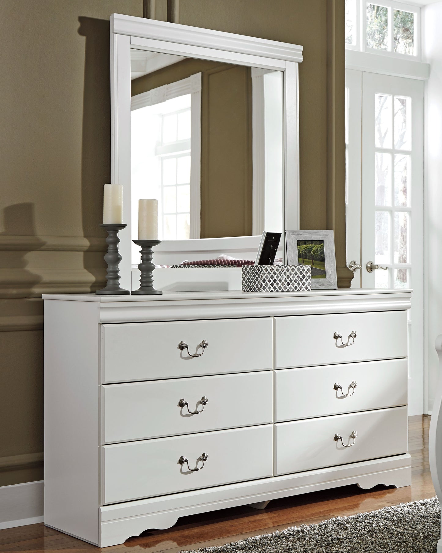 Bradenton Furniture Outlet - Ashley Furniture - Anarasia Bedroom - Dresser and Mirror / White - B129B3