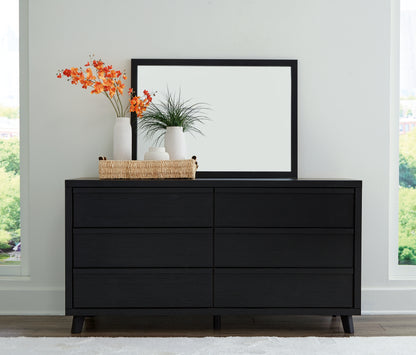 Bradenton Furniture Outlet - Ashley Furniture - Danziar Bedroom - Dresser and Mirror / Black - B1013B11