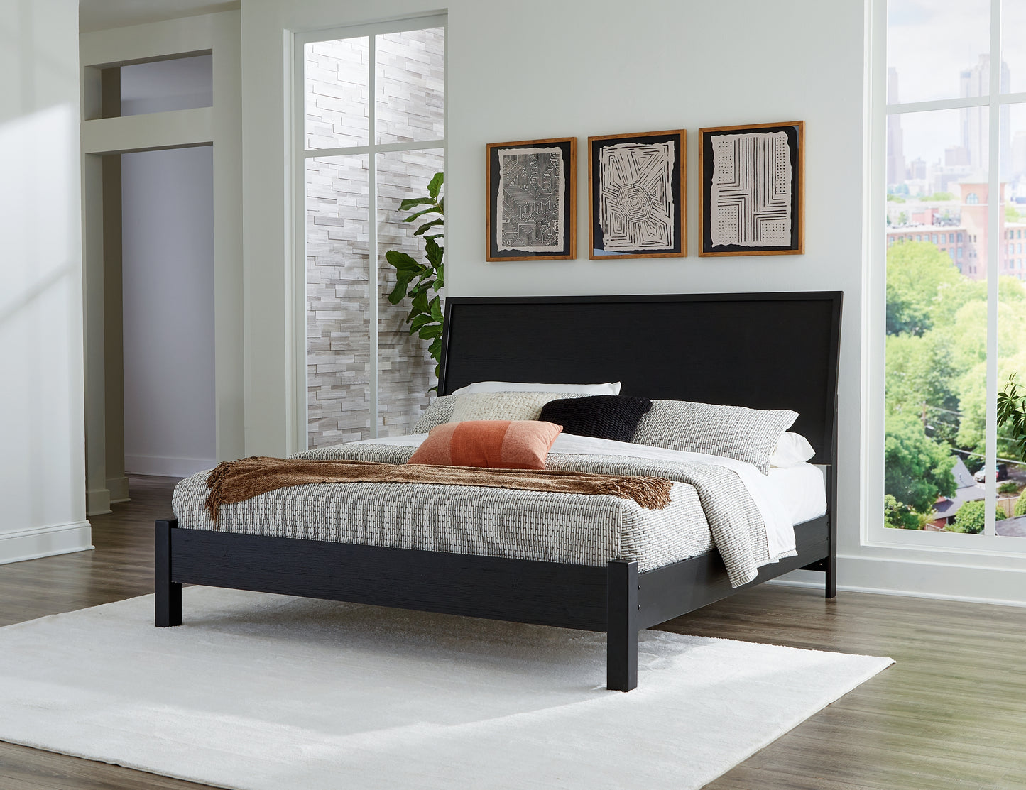 Bradenton Furniture Outlet - Ashley Furniture - Danziar Bedroom - King Panel Bed / Black - B1013B10