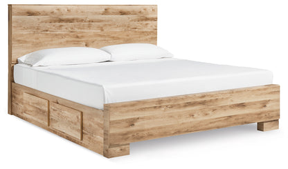 Bradenton Furniture Outlet - Ashley Furniture - Hyanna Bedroom - King Panel Bed with 2 Side Storage / Tan Brown - B1050B33