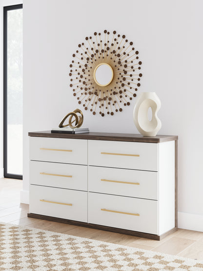 Bradenton Furniture Outlet - Ashley Furniture - Kendanport Bedroom - Queen Upholstered Bed / White/Brown - PCB1108B7