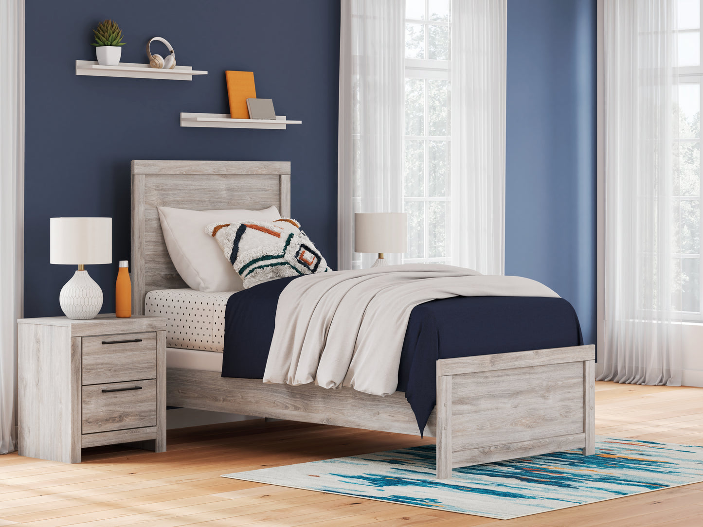 Bradenton Furniture Outlet - Ashley Furniture - Broachmyn Bedroom - Twin Panel Bed / Gray - PCB1120B8