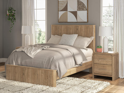 Bradenton Furniture Outlet - Ashley Furniture - Gramburg Bedroom - Full Panel Bed / Warm Natural Brown - PCB1121B3