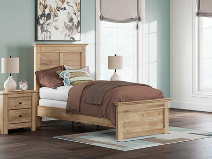 Bradenton Furniture Outlet - Ashley Furniture - Makidern Bedroom - Twin Panel Bed / Tan - PCB1170B18