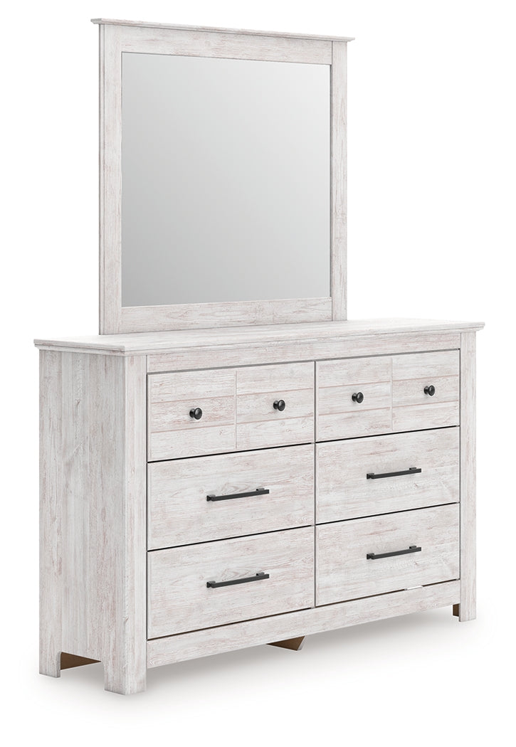 Bradenton Furniture Outlet - Ashley Furniture - Makidern Bedroom - Dresser and Mirror / Whitewash - PCB1171B1