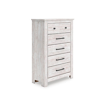 Bradenton Furniture Outlet - Ashley Furniture - Makidern Bedroom - Five Drawer Chest / Whitewash - PCB1171-46