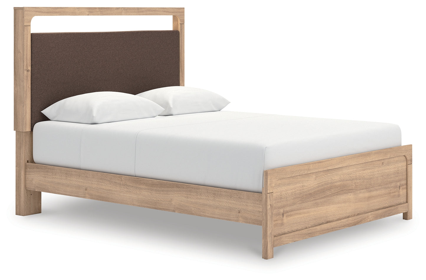 Bradenton Furniture Outlet - Ashley Furniture - Kinlanni Bedroom - Queen Upholstered Platform Bed / Tan - PCB1360B10