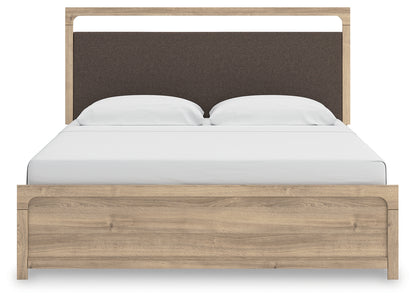 Bradenton Furniture Outlet - Ashley Furniture - Kinlanni Bedroom - King Upholstered Panel Bed / Tan - PCB1360B15