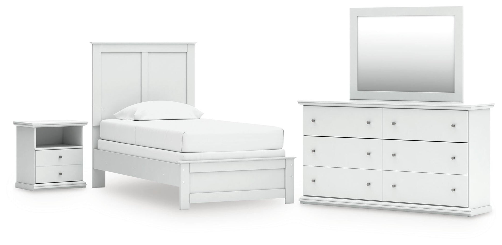 Bradenton Furniture Outlet - Ashley Furniture - Bostwick Shoals Twin Panel Bed, Dresser, Mirror and Nightstand - Twin Panel Bed, Dresser, Mirror and Nightstand - B139B60