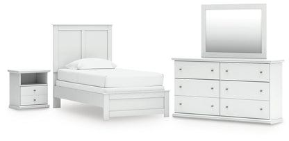 Bradenton Furniture Outlet - Ashley Furniture - Bostwick Shoals Twin Panel Bed, Dresser, Mirror and Nightstand - Twin Panel Bed, Dresser, Mirror and Nightstand - B139B60