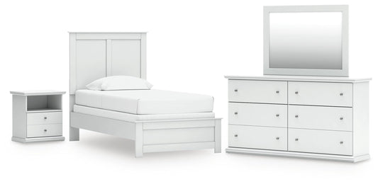 Bradenton Furniture Outlet - Ashley Furniture - Bostwick Shoals Twin Panel Bed, Dresser, Mirror and Nightstand - Twin Panel Bed, Dresser, Mirror and Nightstand - B139B60