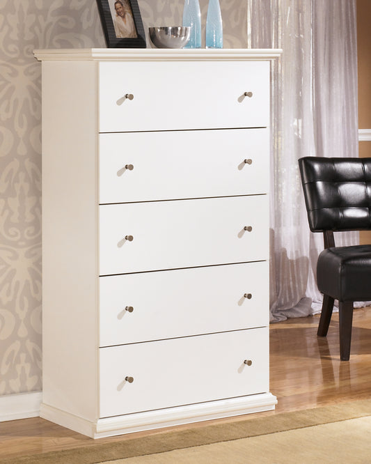 Bradenton Furniture Outlet - Ashley Furniture - Bostwick Shoals Bedroom - Dresser and Mirror / White - B139B40