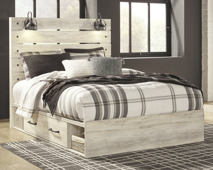 Bradenton Furniture Outlet - Ashley Furniture - Cambeck Bedroom - Queen Panel Bed with 2 Storage Drawers / Whitewash - B192B17