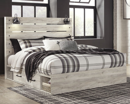 Bradenton Furniture Outlet - Ashley Furniture - Cambeck Bedroom - King Panel Bed with 2 Storage Drawers / Whitewash - B192B19
