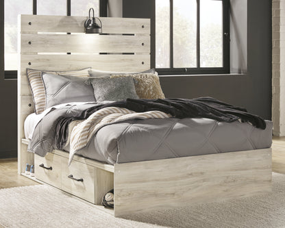 Bradenton Furniture Outlet - Ashley Furniture - Cambeck Bedroom - Full Panel Bed with 4 Storage Drawers / Whitewash - B192B34
