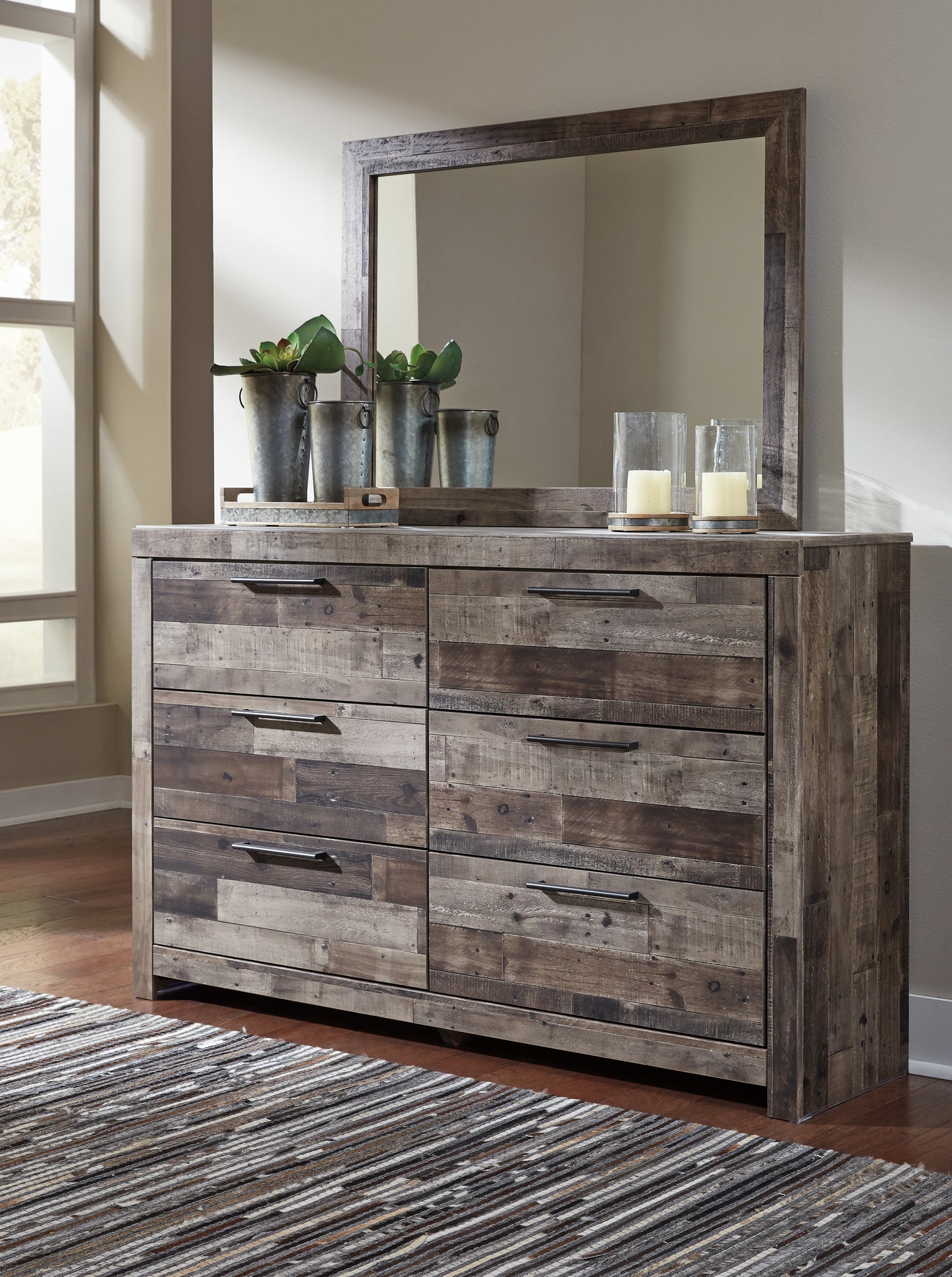 Bradenton Furniture Outlet - Ashley Furniture - Derekson Bedroom - Dresser and Mirror / Multi Gray - B200B1