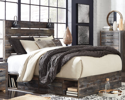 Bradenton Furniture Outlet - Ashley Furniture - Drystan Bedroom - Queen Panel Bed with 4 Storage Drawers / Multi - B211B13