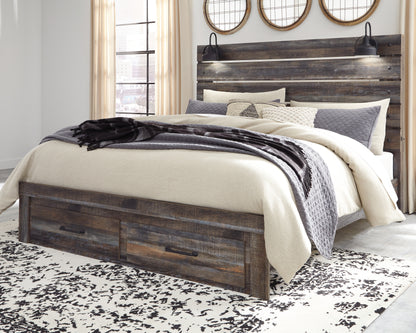 Bradenton Furniture Outlet - Ashley Furniture - Drystan Bedroom - King Bookcase Bed with 4 Storage Drawers / Multi - B211B52