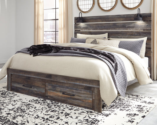 Bradenton Furniture Outlet - Ashley Furniture - Drystan Bedroom - King Bookcase Bed with 4 Storage Drawers / Multi - B211B52