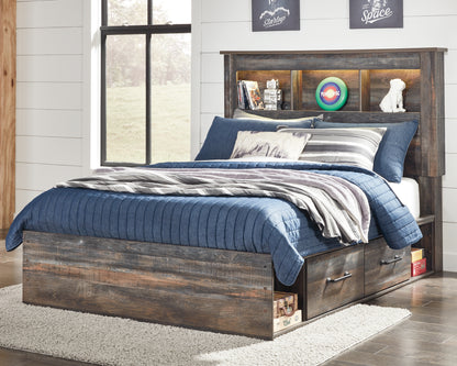 Bradenton Furniture Outlet - Ashley Furniture - Drystan Bedroom - Full Bookcase Bed with 4 Storage Drawers / Multi - B211B45