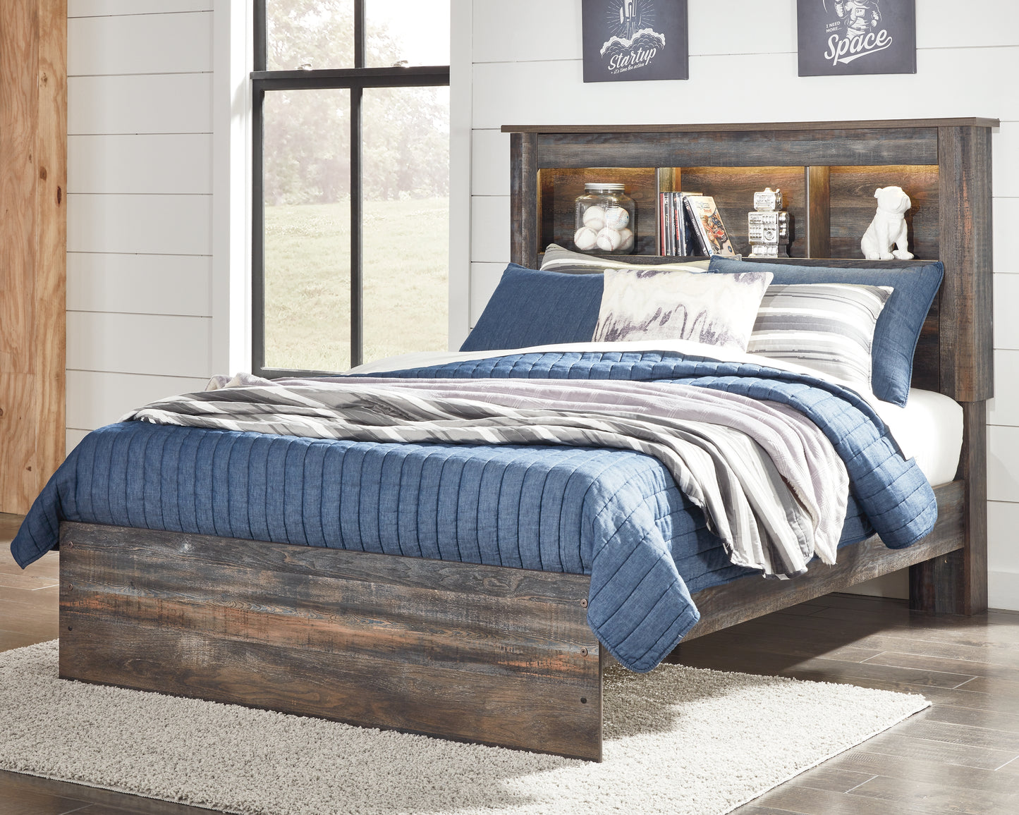 Bradenton Furniture Outlet - Ashley Furniture - Drystan Bedroom - Full Bookcase Bed / Multi - B211B46