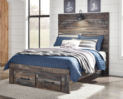 Bradenton Furniture Outlet - Ashley Furniture - Drystan Bedroom - Full Panel Bed with 2 Storage Drawers / Multi - B211B47