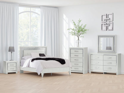 Bradenton Furniture Outlet - Ashley Furniture - Zyniden Bedroom - Queen Upholstered Panel Bed / Silver - B2114B2