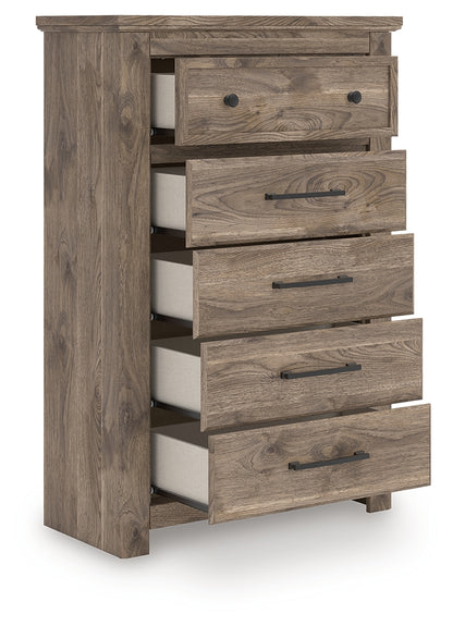 Bradenton Furniture Outlet - Ashley Furniture - Rusticott Bedroom - Five Drawer Chest / Brown - PCB2260-46