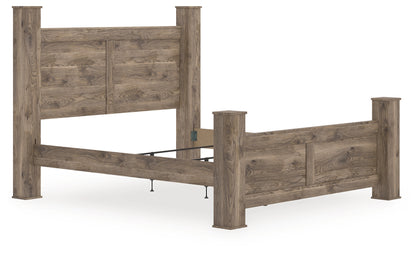 Bradenton Furniture Outlet - Ashley Furniture - Rusticott Bedroom - King Poster Bed / Brown - PCB2260B7