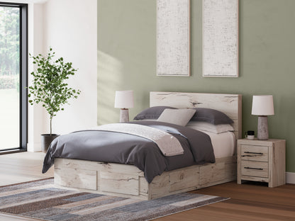 Bradenton Furniture Outlet - Ashley Furniture - Lawroy Bedroom - Queen Panel Storage Bed / Light Natural - B2310B9